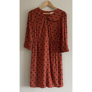 Boden Rust Polka Dot Dress